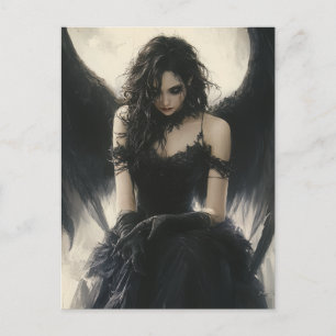Postal Hermosa fantasía de ángel oscuro