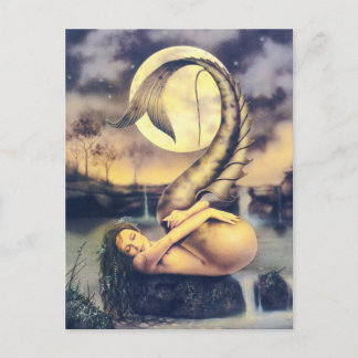 Postal Hermosa Fantasía de Sirena