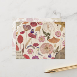 Postal Hermosa Floral Presionada