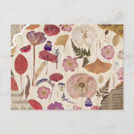 Postal Hermosa Floral Presionada