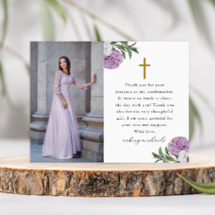 Postal Hermosa Foto de Confirmación Agradecimiento Floral