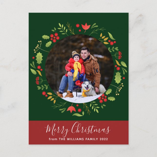 Postal Hermosa foto de guirnalda de navidad en la botella (Anverso)