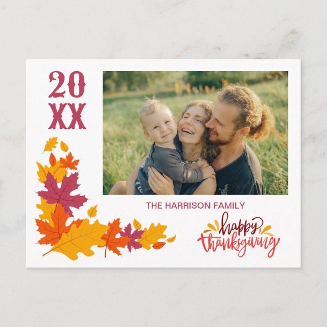 Postal Hermosa foto del Día de Acción de Gracias de otoño (Anverso)