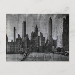 Postal Hermosa foto en blanco y negro vintage de NYC