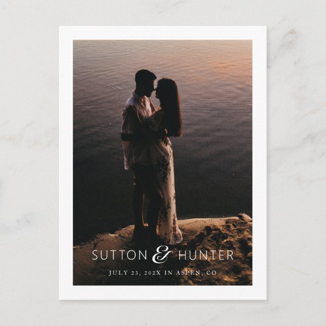 Postal Hermosa foto moderna de Ampersand salva la fecha (Anverso)