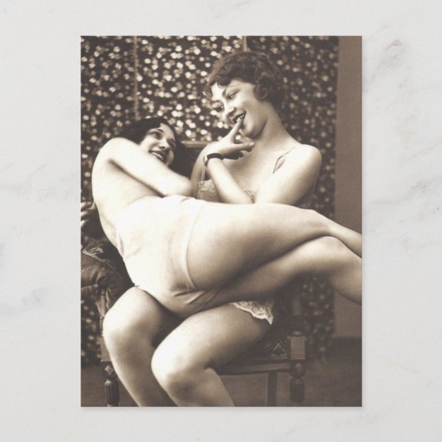 Postal Hermosa foto vintage de chicas (Anverso)