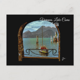 Postal Hermosa fotografía en barca de Varenna Italia