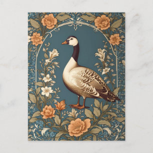 Postal Hermosa gansa de la época William Morris inspirada