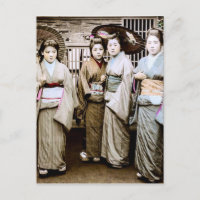 Hermosa Geisha Vintage en el antiguo Japón de Kimo