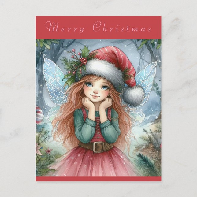 Postal Hermosa Hada Feliz Navidad (Anverso)
