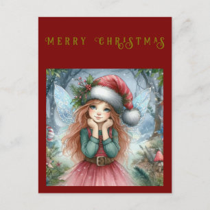 Postal Hermosa Hada Feliz Navidad