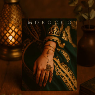 Postal Hermosa Henna Patrones Marruecos Marrakesh