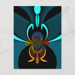 Postal Hermosa imagen de arte abstracto de cian