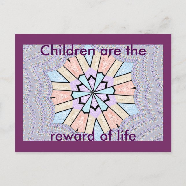 Postal Hermosa impresión de arte geométrico suave y suave (Anverso)