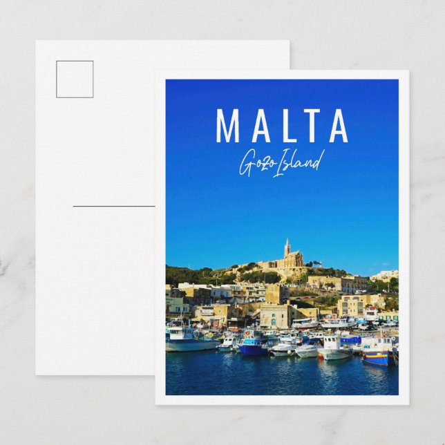 Postal Hermosa isla de Gozo Malta (Anverso / Reverso)