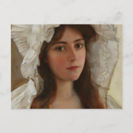 Postal Hermosa joven de Albert Lynch,arte vintage
