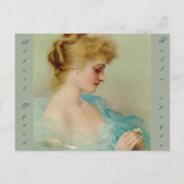 Postal Hermosa, joven, de Albert Lynch, Belle Epoque,