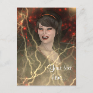 Postal Hermosa Lady Vamp Perfect Halloween Witch Style