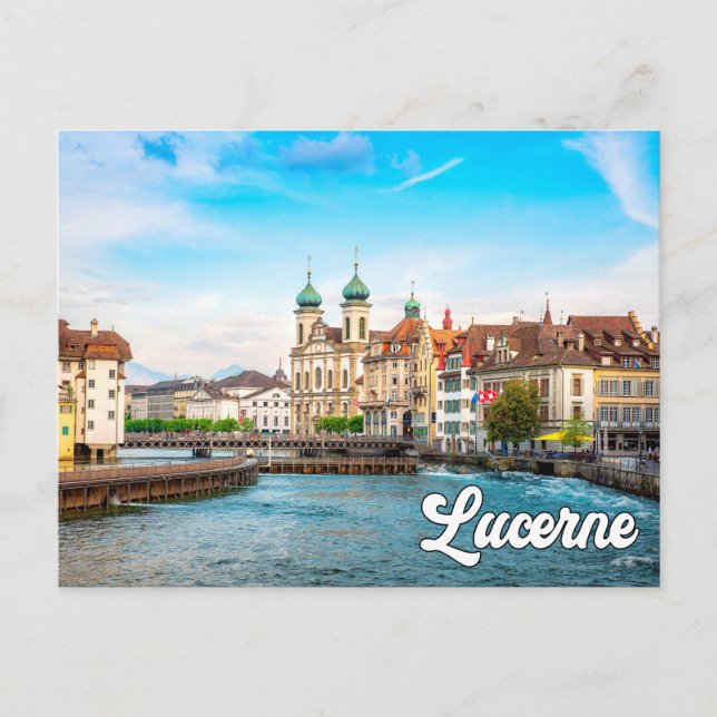 Postal Hermosa Lucerna, Suiza (Anverso)
