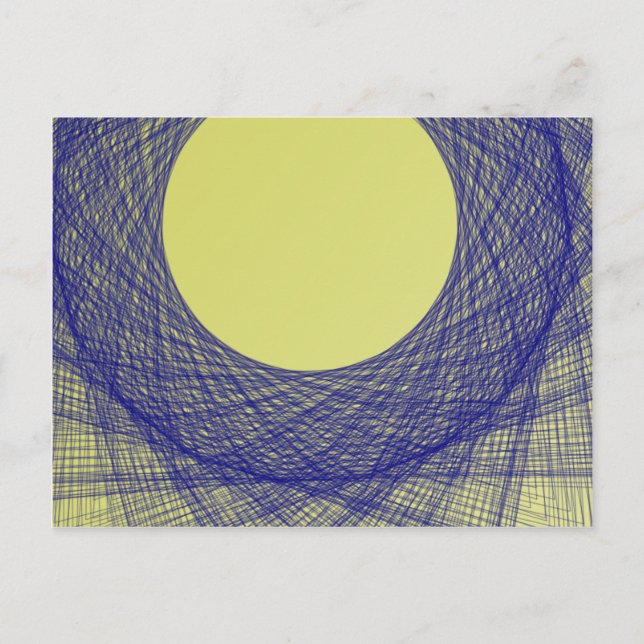 Postal hermosa luz de luna color azul (Anverso)