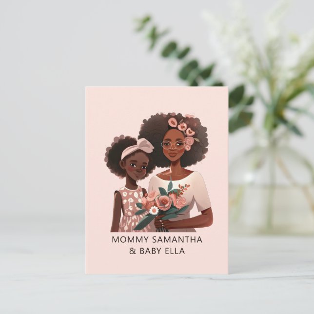 Postal Hermosa madre e hija negra (17) (Anverso de pie)