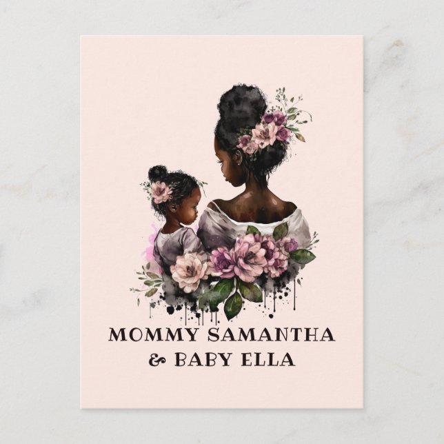 Postal Hermosa madre e hija negra (7) (Anverso)