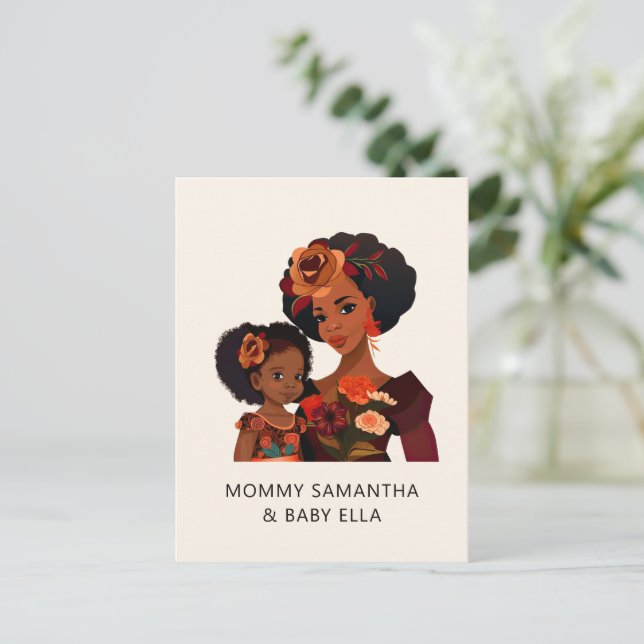 Postal Hermosa madre y hija negra (20) (Anverso de pie)