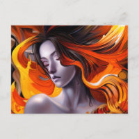 Hermosa manga animadora mujer con pelo largo