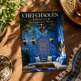 Postal Hermosa Medina Azul Chefchaouen Marruecos Calles