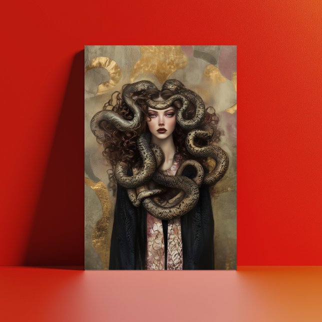 Postal Hermosa Medusa - Retrato Art Nouveau griego 02 (Subido por el creador)