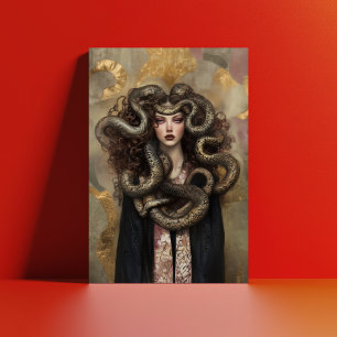 Postal Hermosa Medusa - Retrato Griego Art Nouveau 02