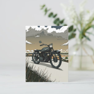 Postal Hermosa motocicleta antigua vintage