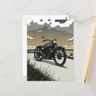 Postal Hermosa motocicleta antigua vintage