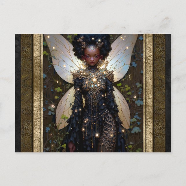 Postal Hermosa mujer de hadas arte fantasmal (Anverso)