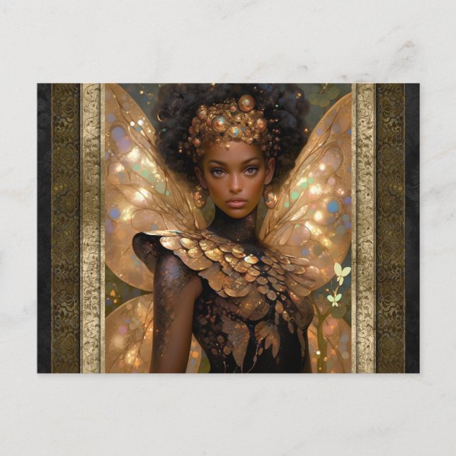 Postal Hermosa mujer de hadas arte fantasmal (Anverso)