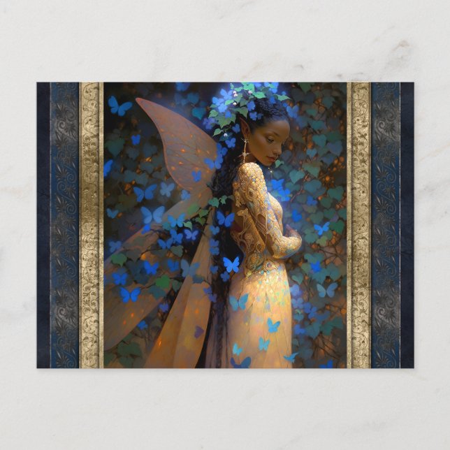 Postal Hermosa mujer de hadas arte fantasmal (Anverso)