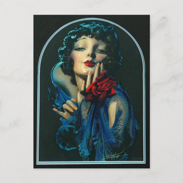 Postal hermosa mujer de los años 20 (Anverso)