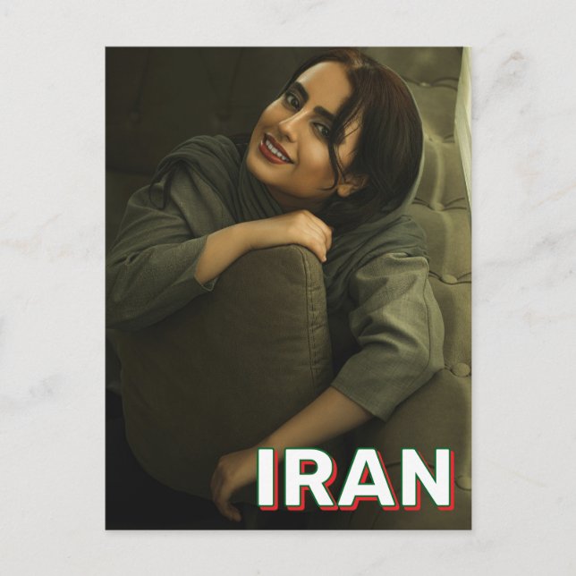 Postal Hermosa mujer iraní (Anverso)