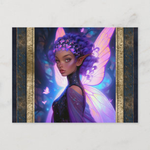 Postal Hermosa mujer lechera morada arte fantasmal