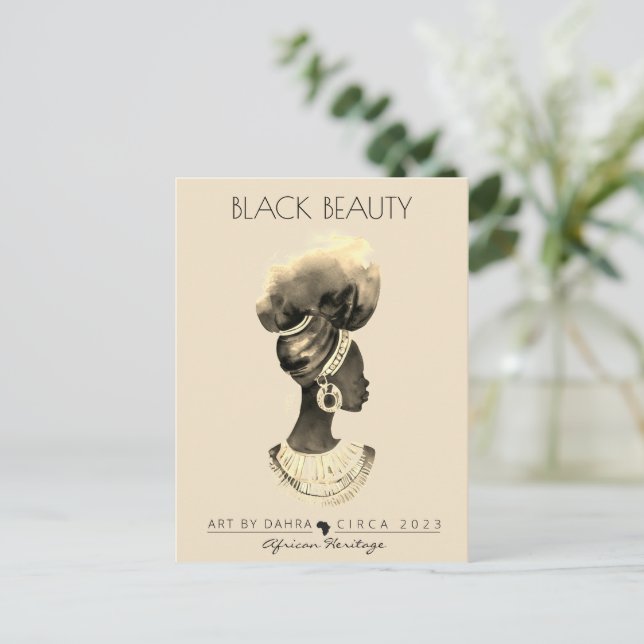 POSTAL HERMOSA MUJER NEGRA (Anverso de pie)