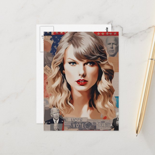 Postal Hermosa mujer rubia vota colectividad (Anverso/Reverso In Situ)