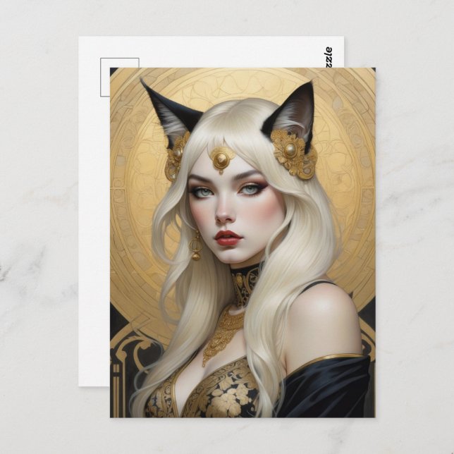 Postal Hermosa niña, Postcross (Anverso / Reverso)