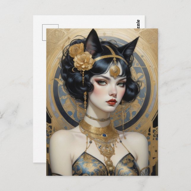 Postal Hermosa niña, Postcross (Anverso / Reverso)