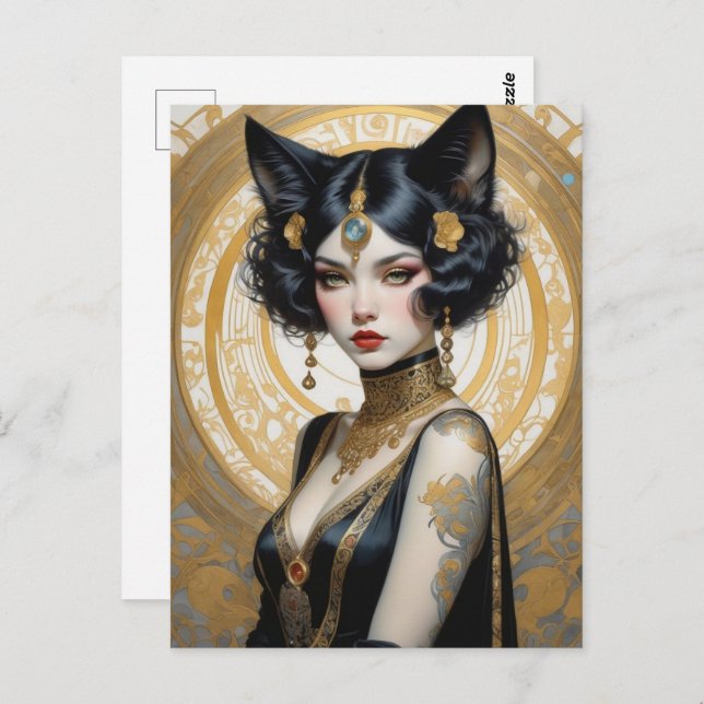 Postal Hermosa niña, Postcross (Anverso / Reverso)