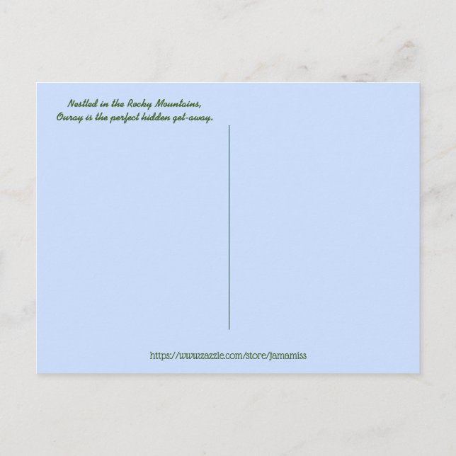 Postal Hermosa Ouray, Colorado (Reverso)