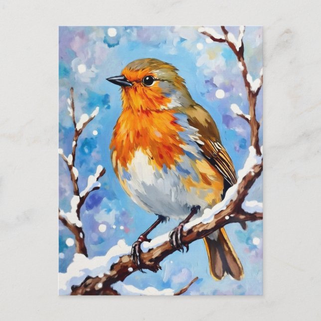 Postal Hermosa pájaro para Navidades (Anverso)