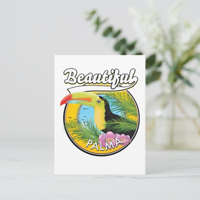Postal Hermosa Palma, logotipo de tucán  (Anverso de pie)