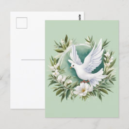 Postal Hermosa paloma blanca de la paz