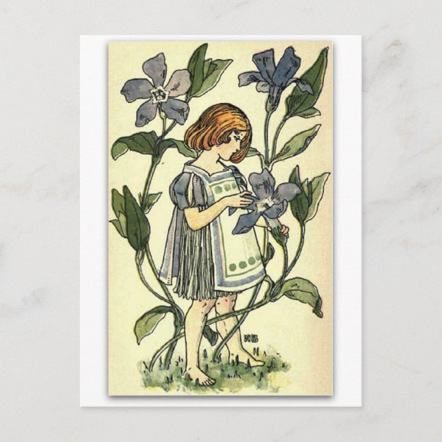 Postal Hermosa Periwinkle por NELLIE BENSON (Anverso)