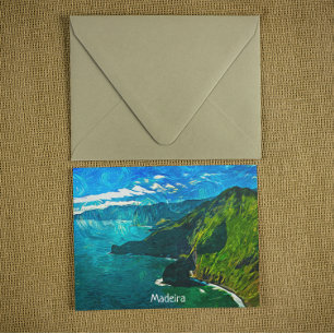 Postal Hermosa pintura al óleo de Madeira